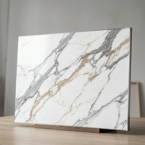 Calacatta Gold marble steel panel