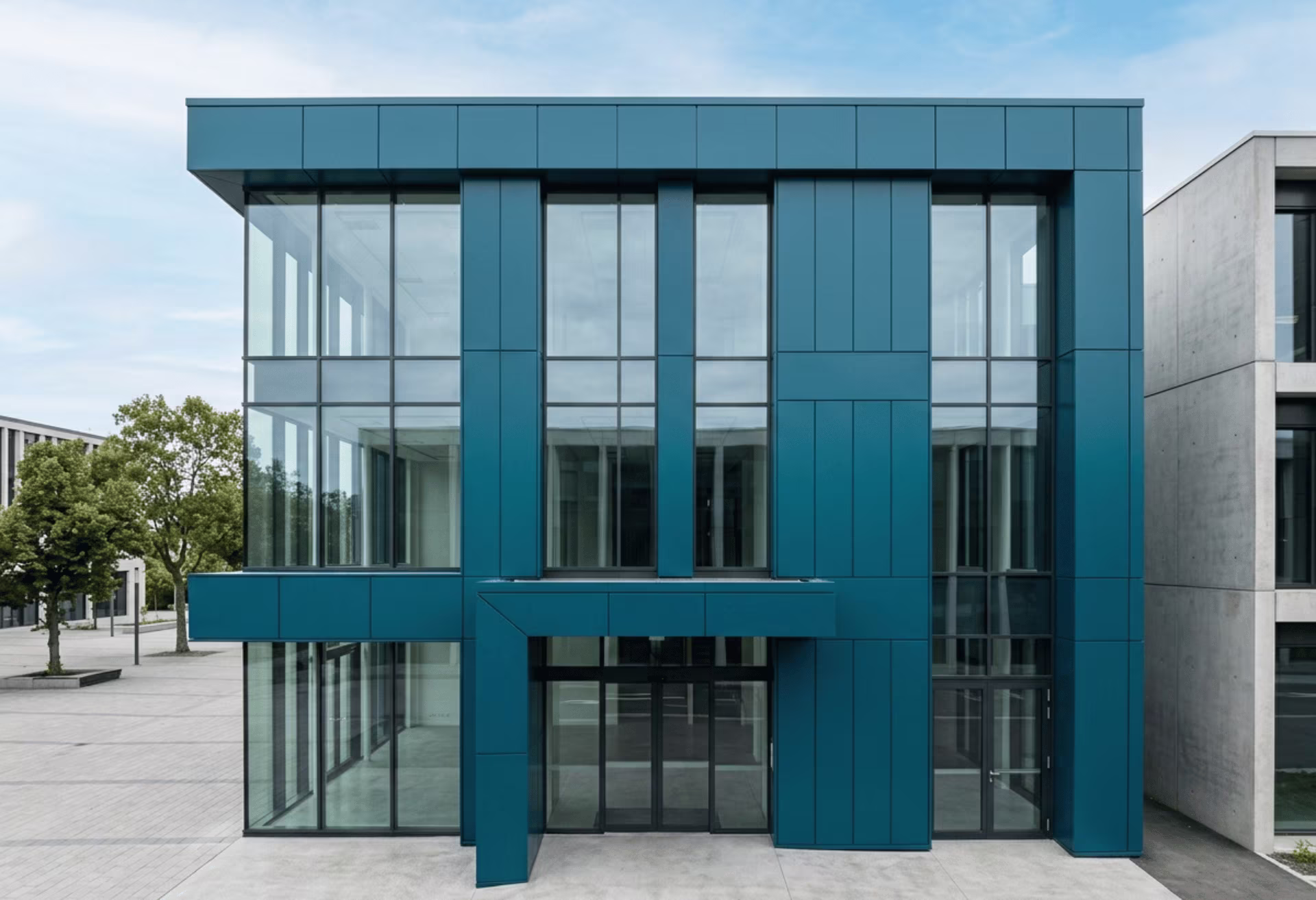 Custom color facade cladding
