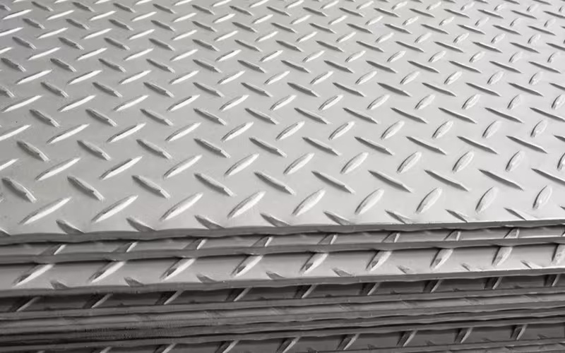 Embossed coated steel panel