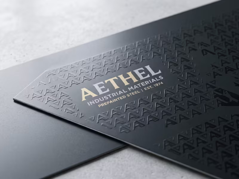 Embossed logo steel