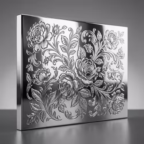 High gloss floral steel panel