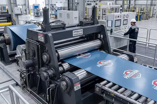 Logo steel leveling process