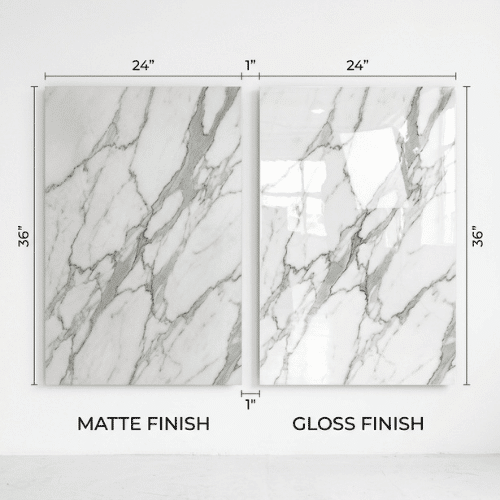 Matte vs gloss marble steel