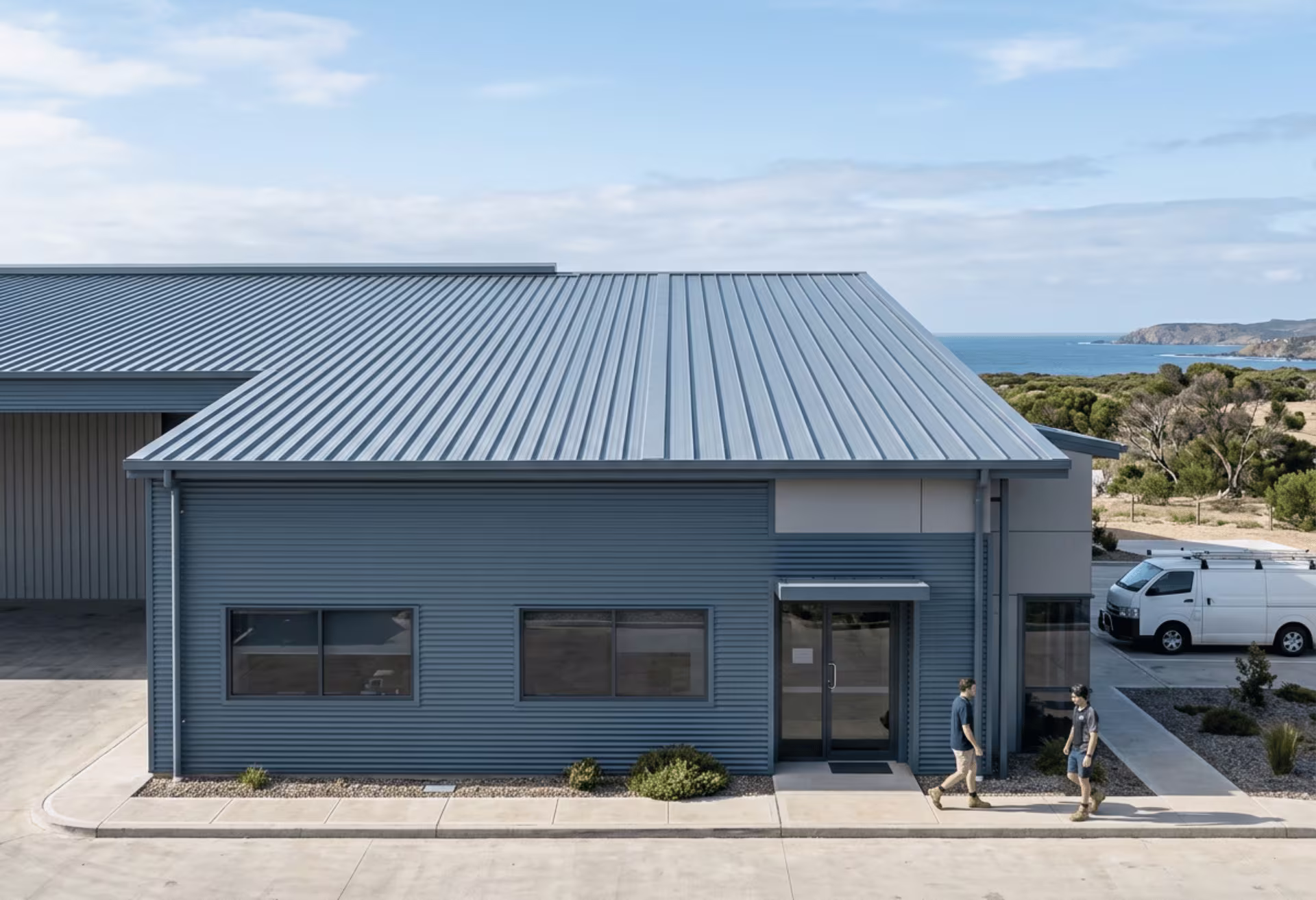 PPGL roofing and wall cladding on a modern building