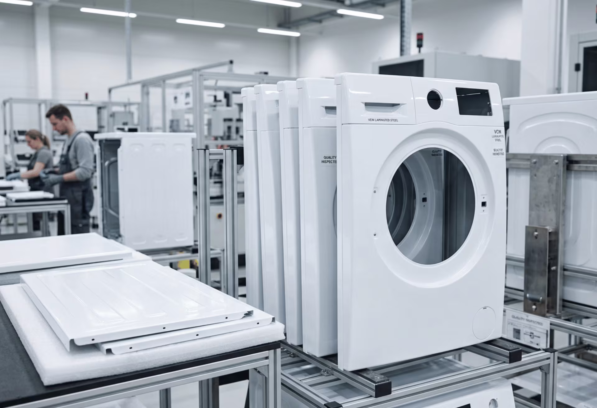 VCM washing machine panels