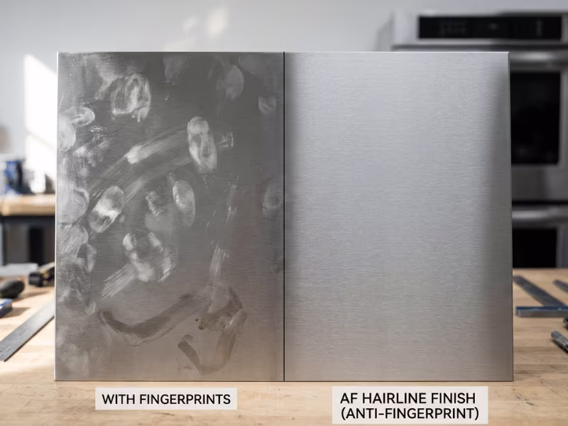 AF hairline anti fingerprint steel sheet — smudge resistant brushed surface for appliance and cabinet applications