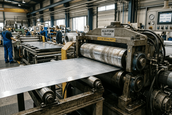 Aluminum embossing line