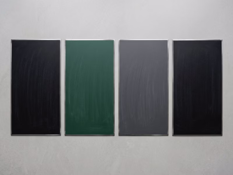 Blackboard steel matte color samples compared