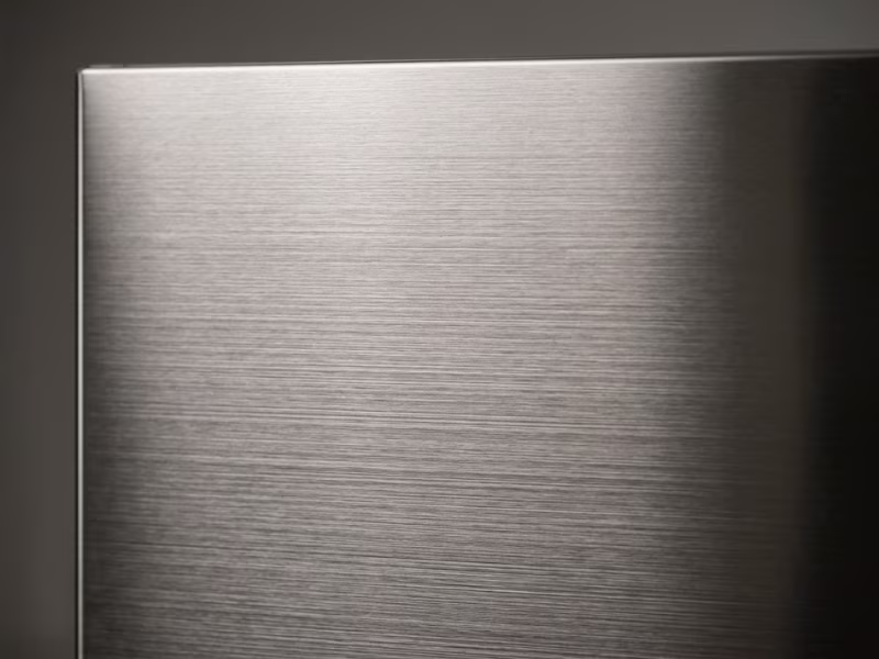 Brushed refrigerator panel steel