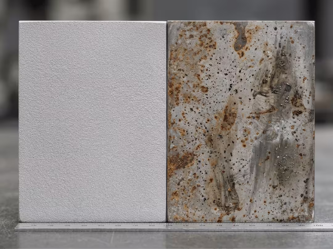 Clean vs contaminated metal surface Clean vs contaminated metal surface