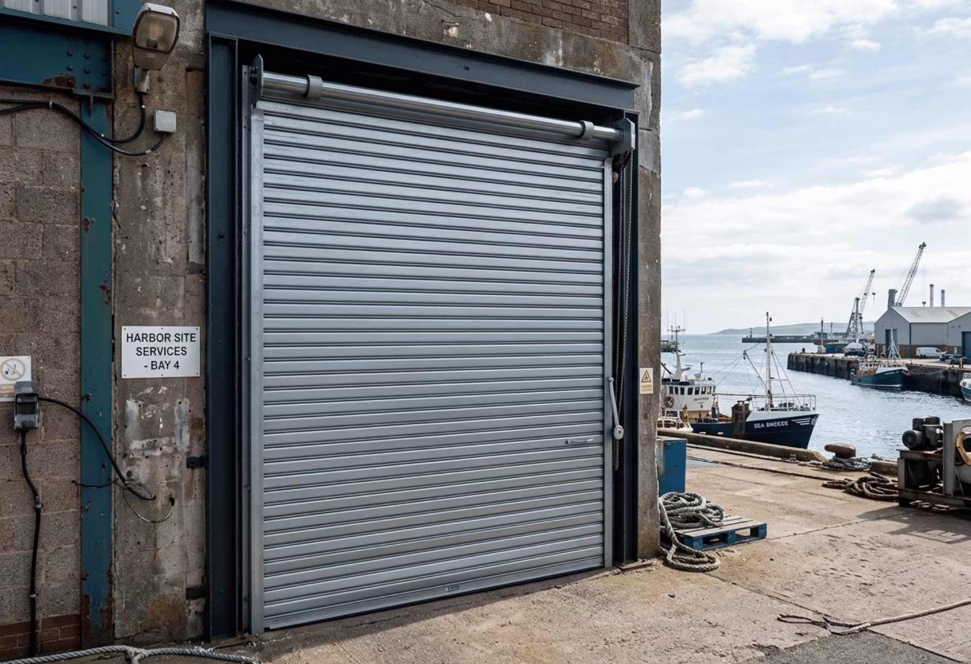 Coastal roller shutter door