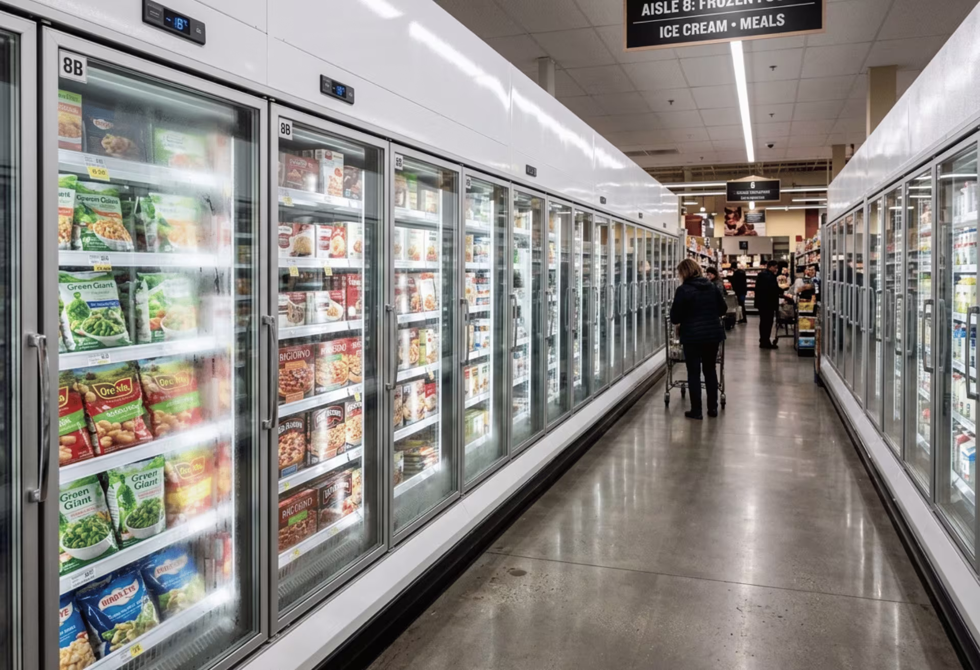 Commercial freezers with white prepainted steel exteriors
