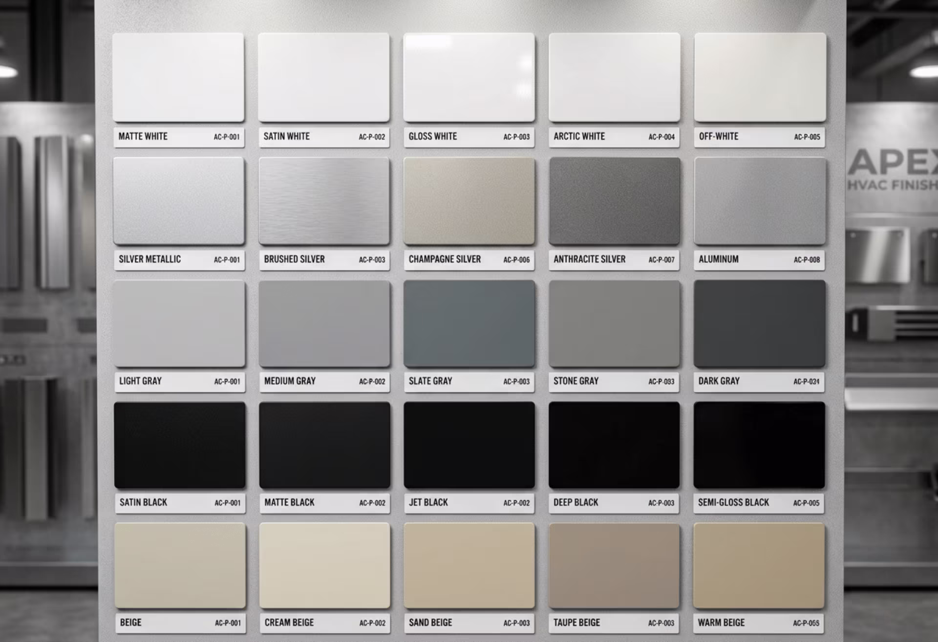 Custom color AC panels