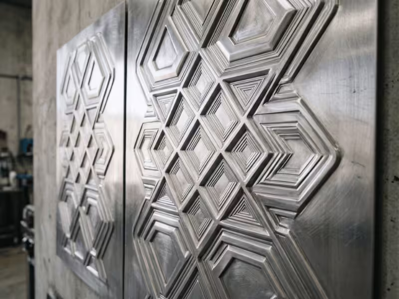 Custom embossed pattern steel panel
