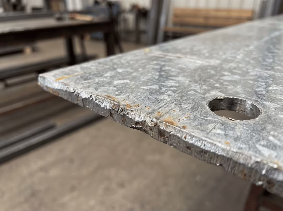 Cut edge on galvanized steel Cut edge on galvanized steel