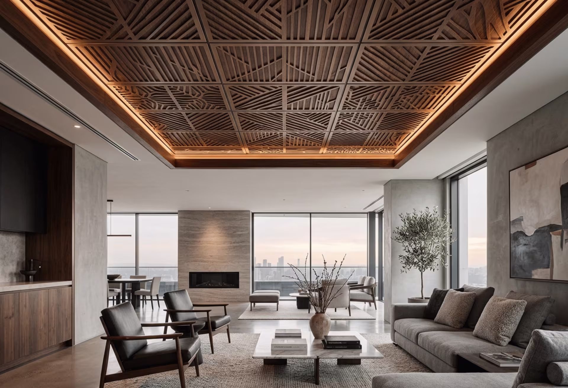 Decorative feature ceiling