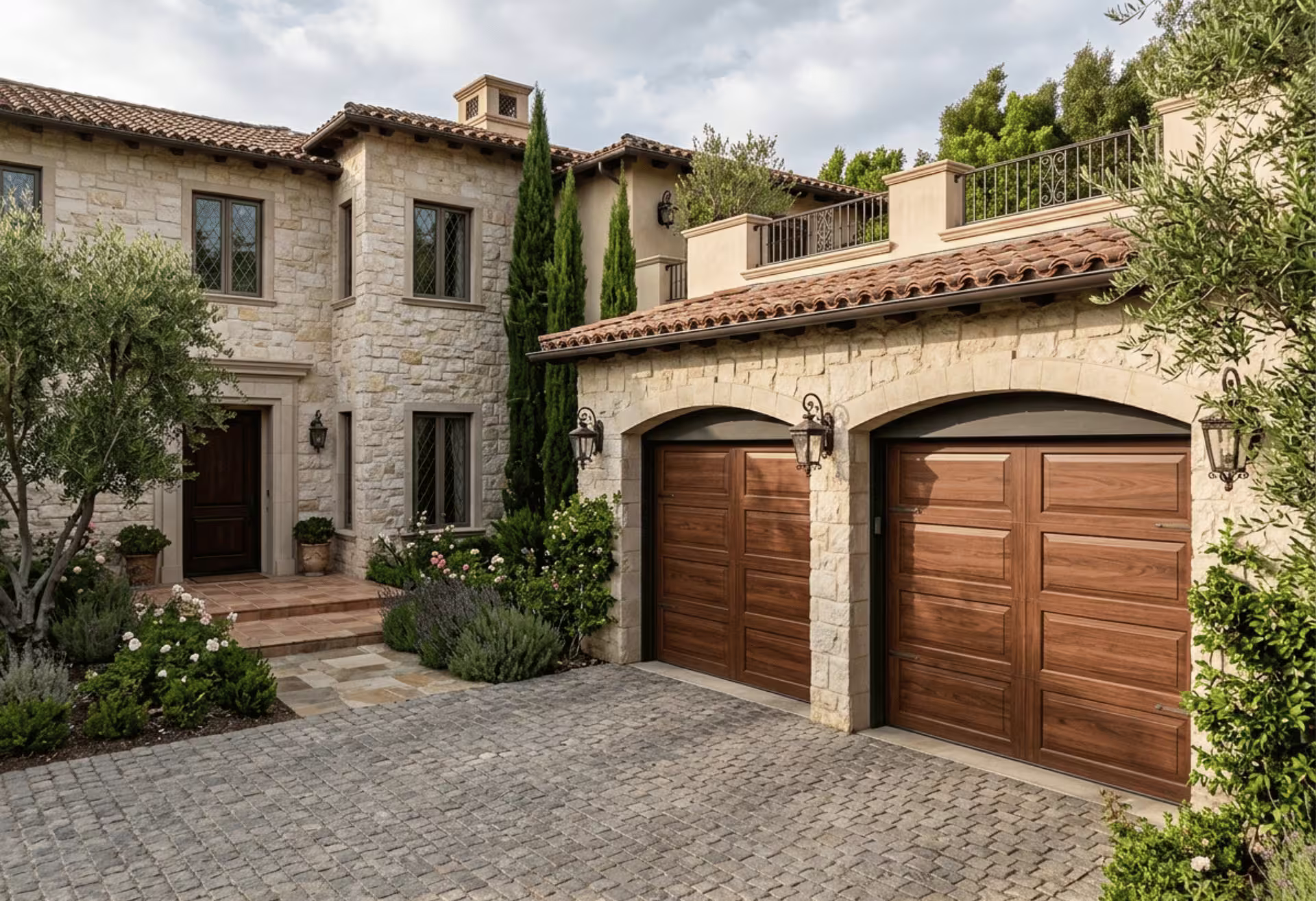 Decorative villa garage doors