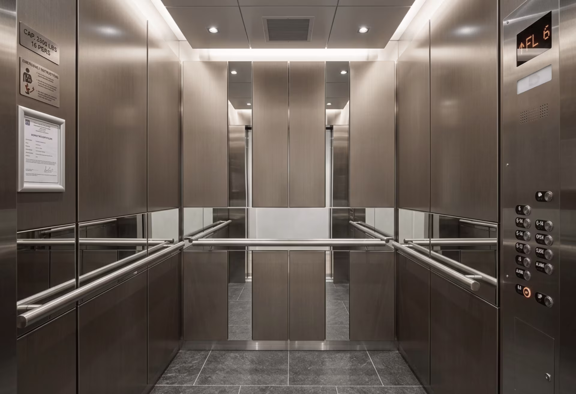 Elevator stainless panels