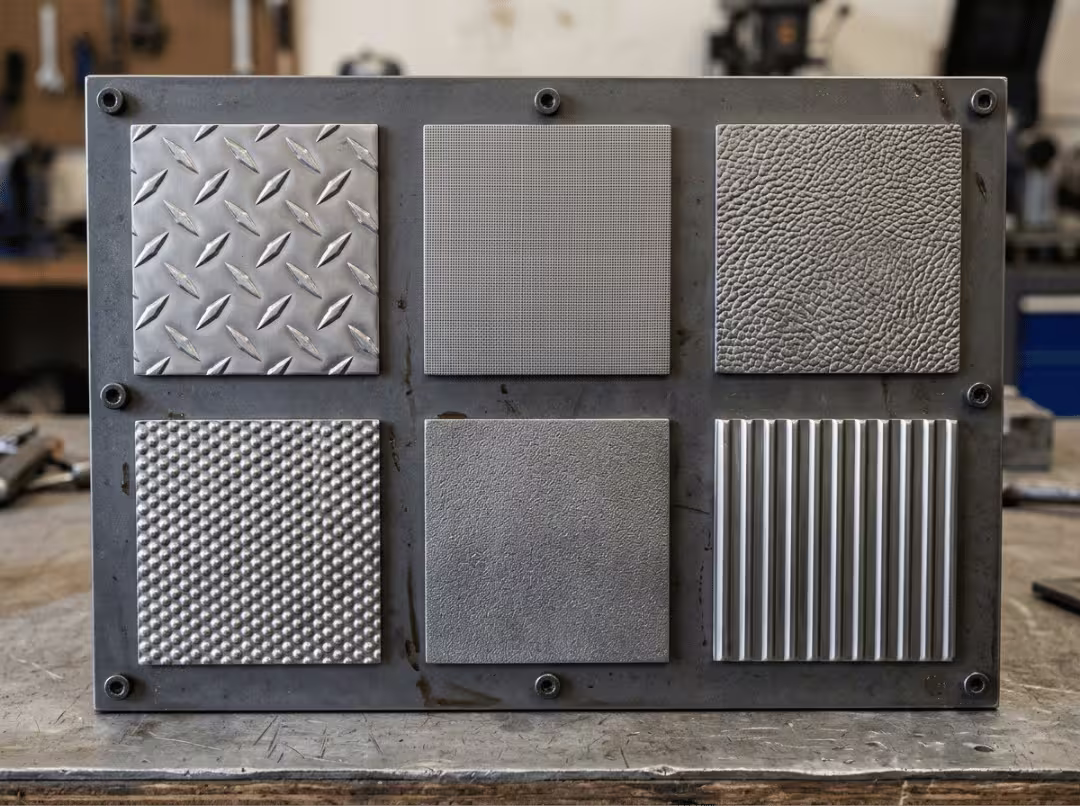 Embossed steel pattern samples Embossed steel pattern samples