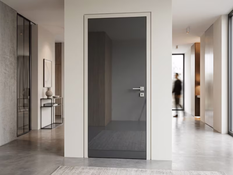 Gloss interior door finish