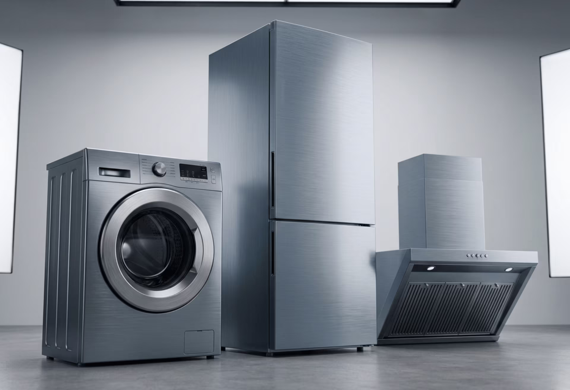 Hairline steel appliance panels and surfaces