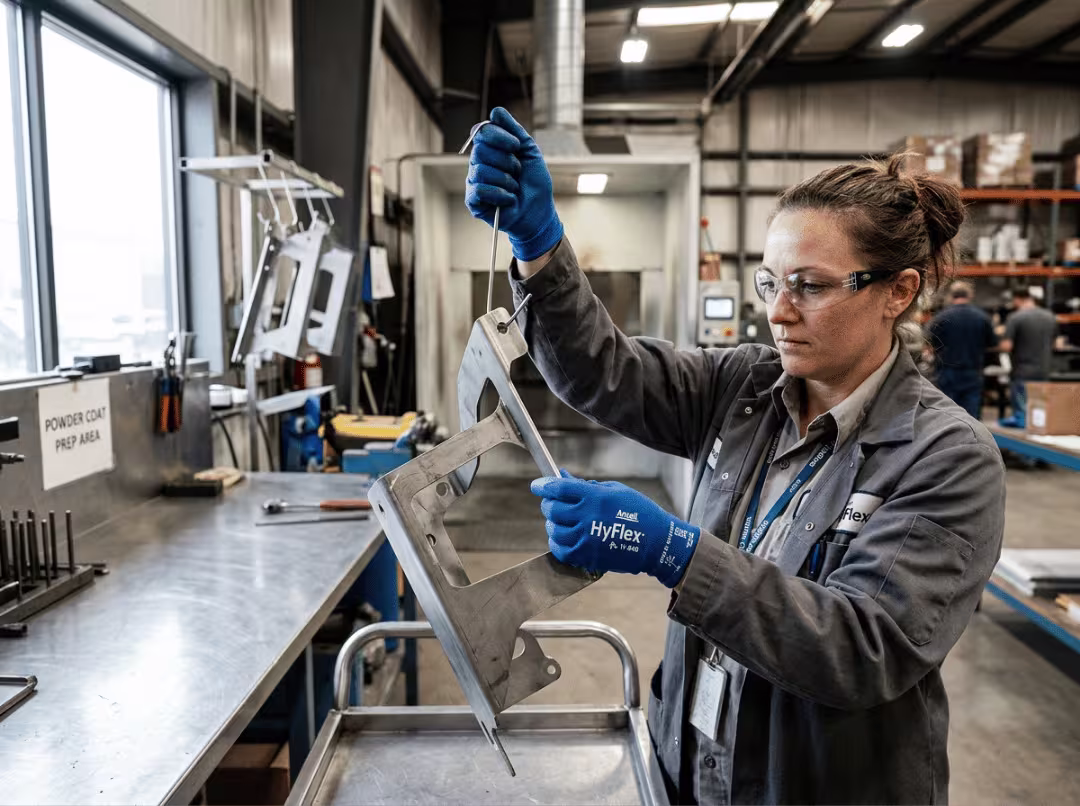 Handling prepped metal with gloves Handling prepped metal with gloves