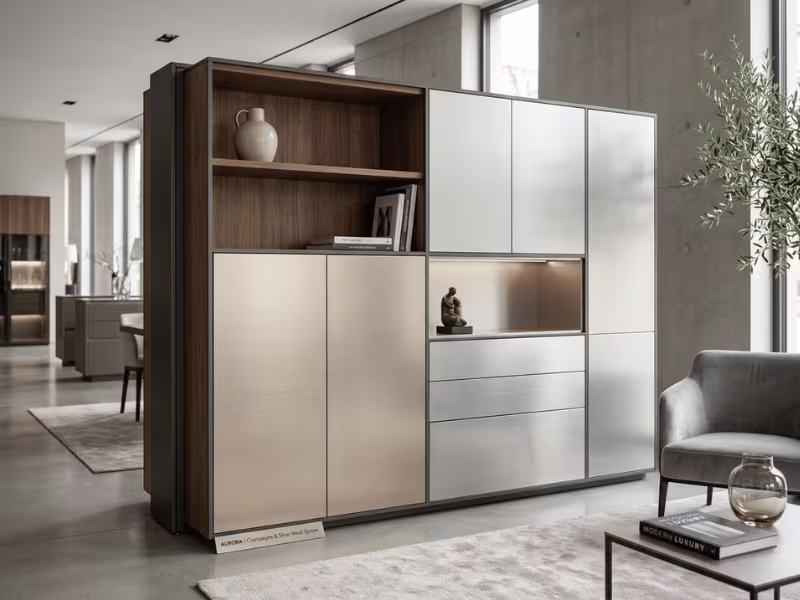 Metallic furniture panels