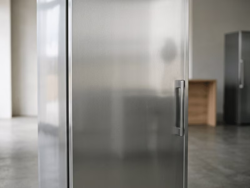 Metallic refrigerator panel steel