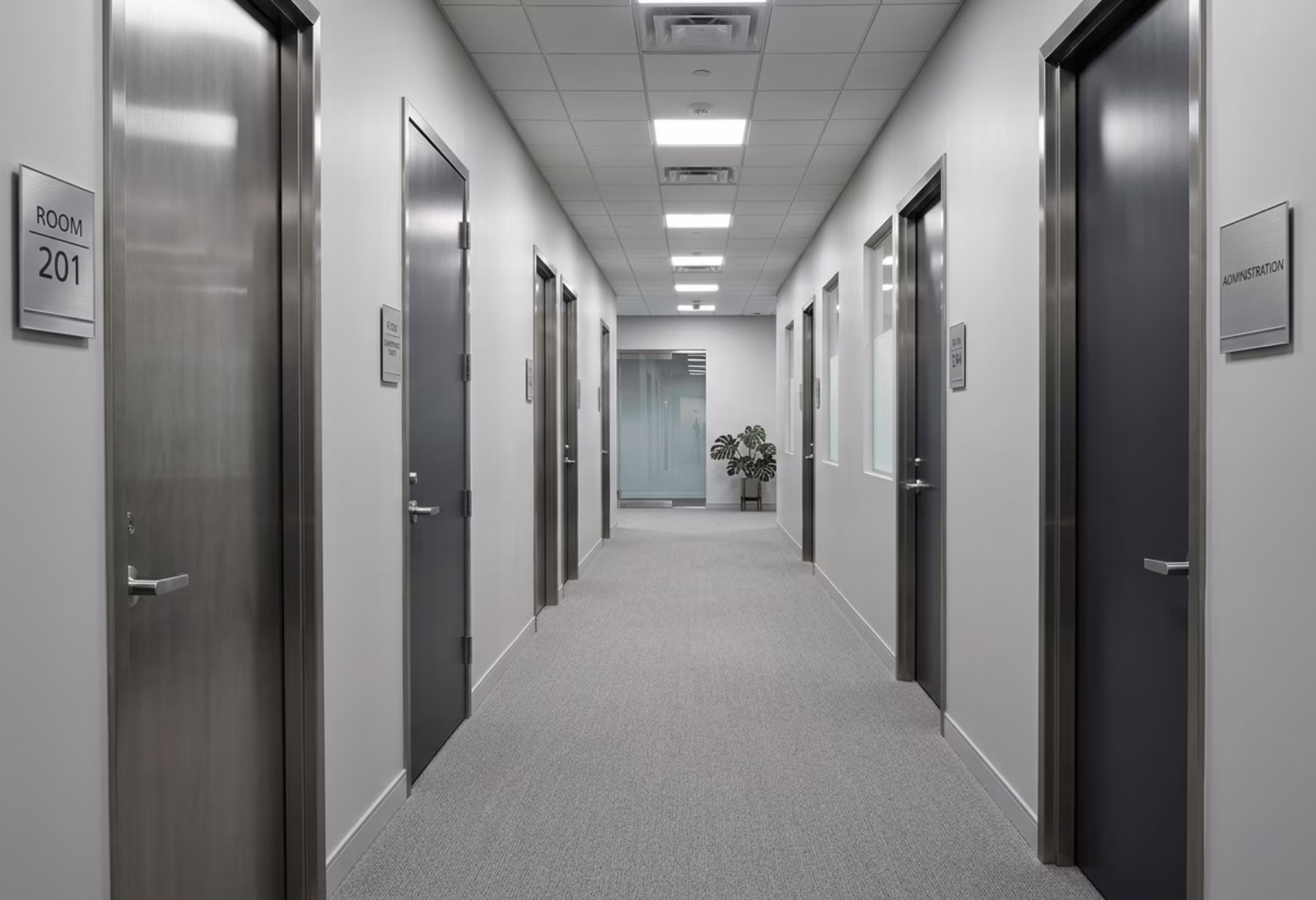 Office interior steel doors