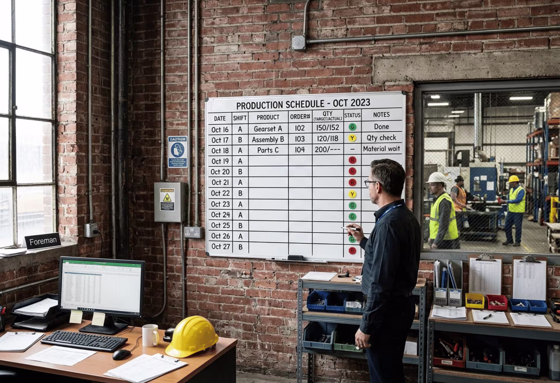 Production tracking board