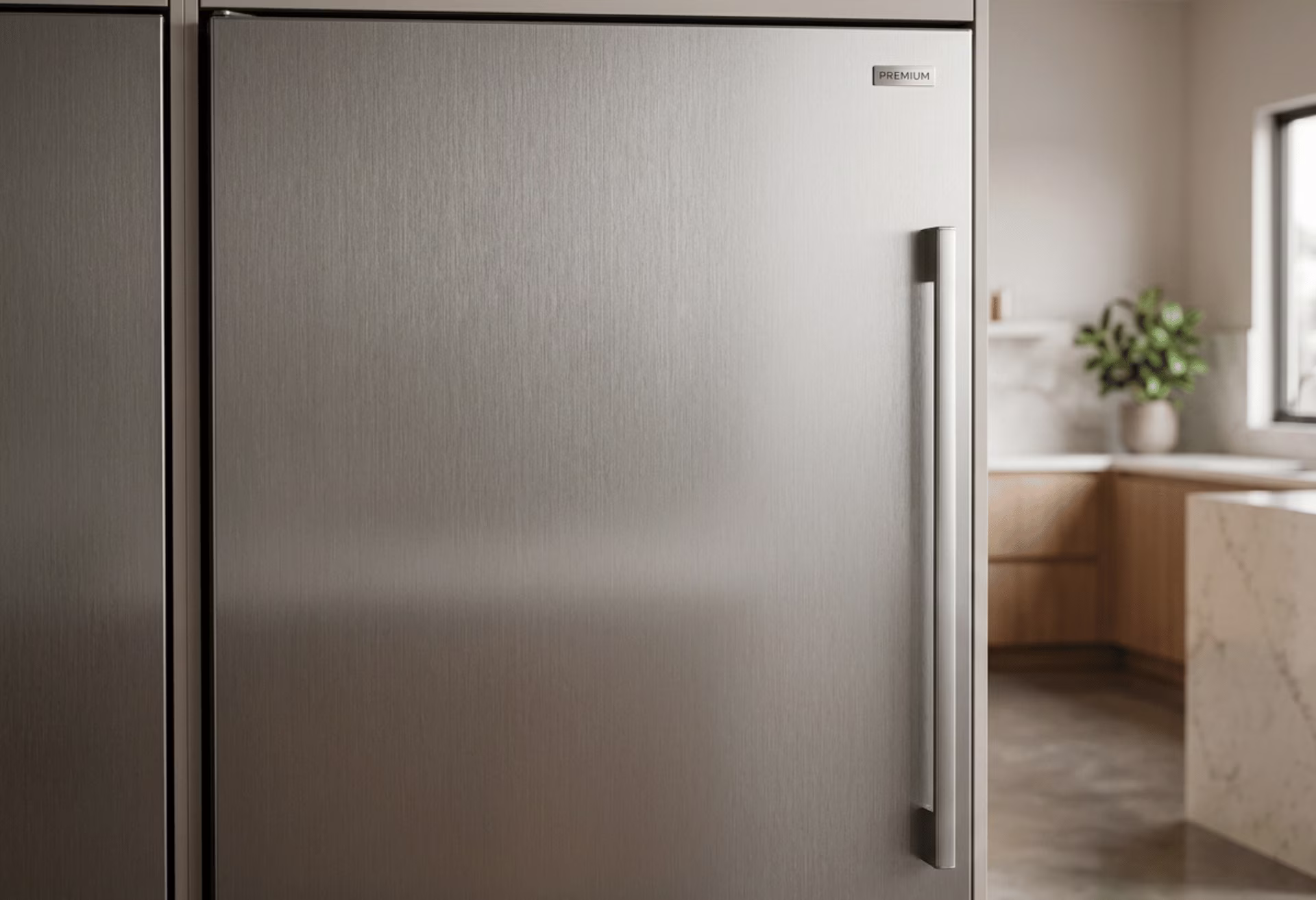 Refrigerator door panel steel