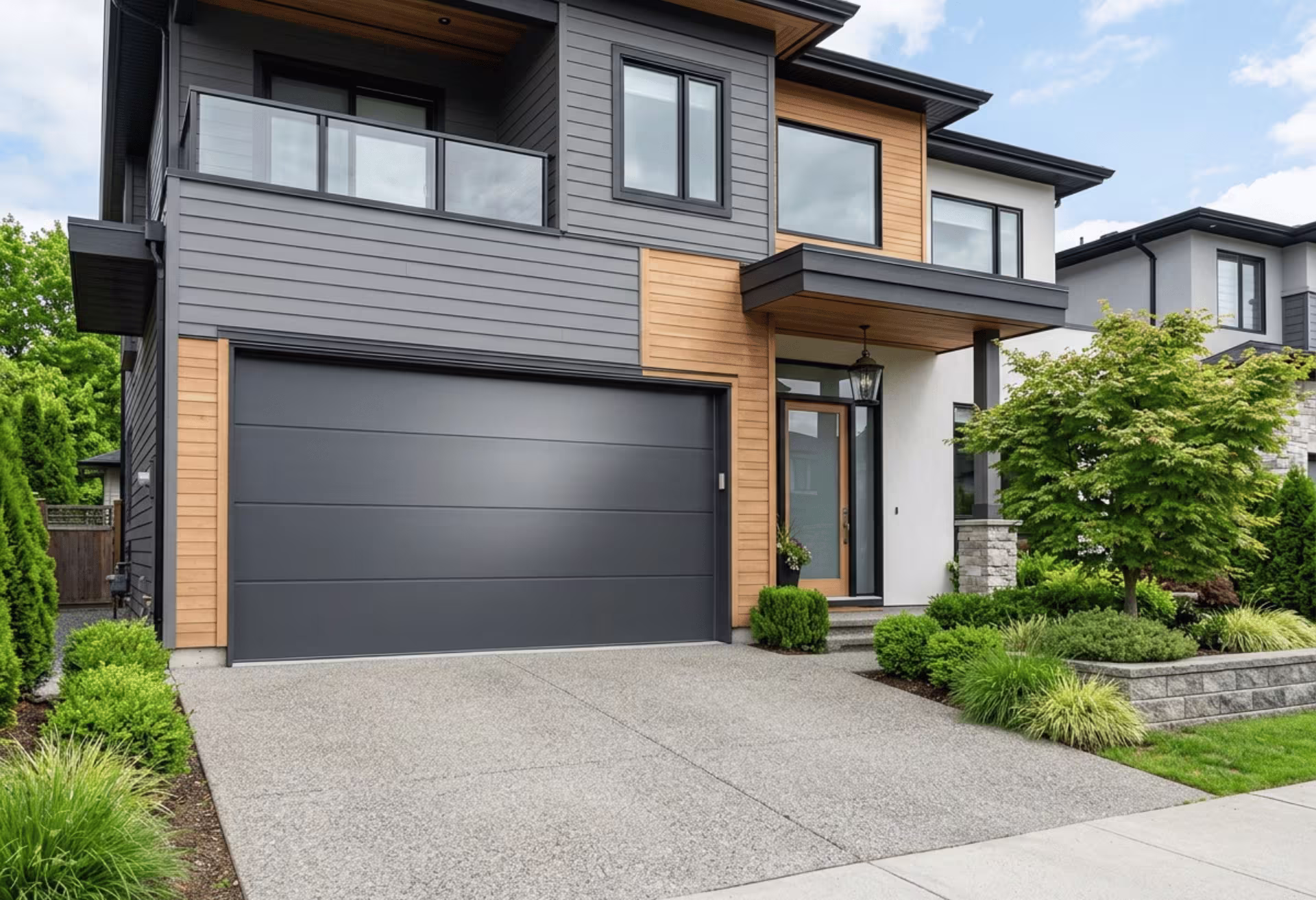 Residential sectional garage door