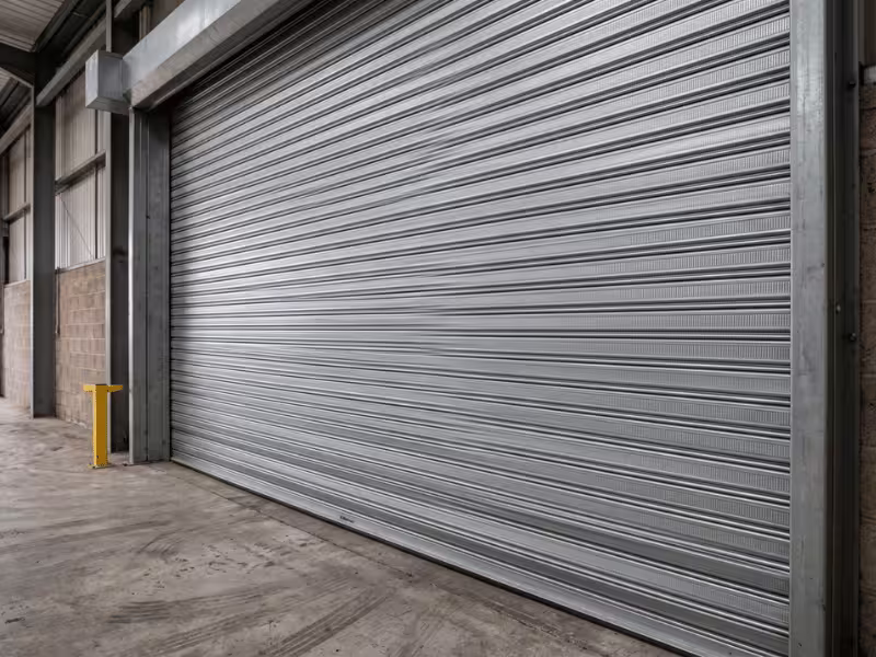 Ribbed roller shutter door