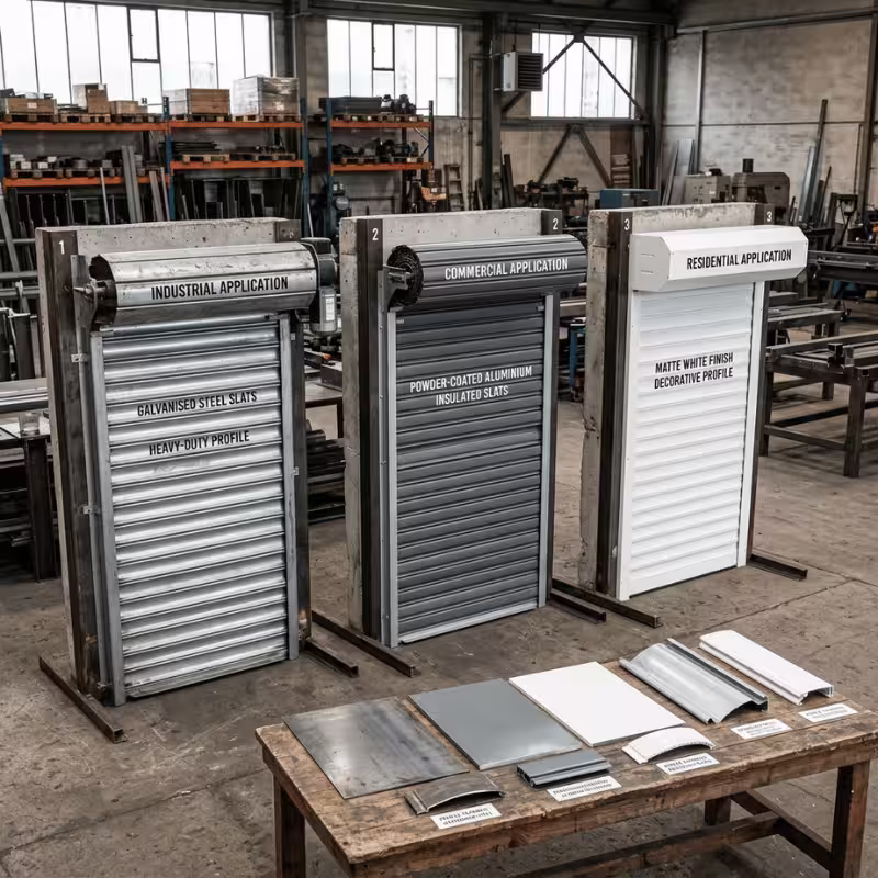 Roller shutter door material selection scene