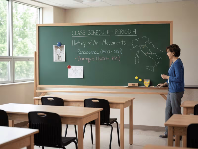 School chalkboard steel