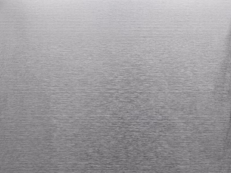 Silver grey hairline finish steel sheet — directional brushed surface with metallic silver grey color base