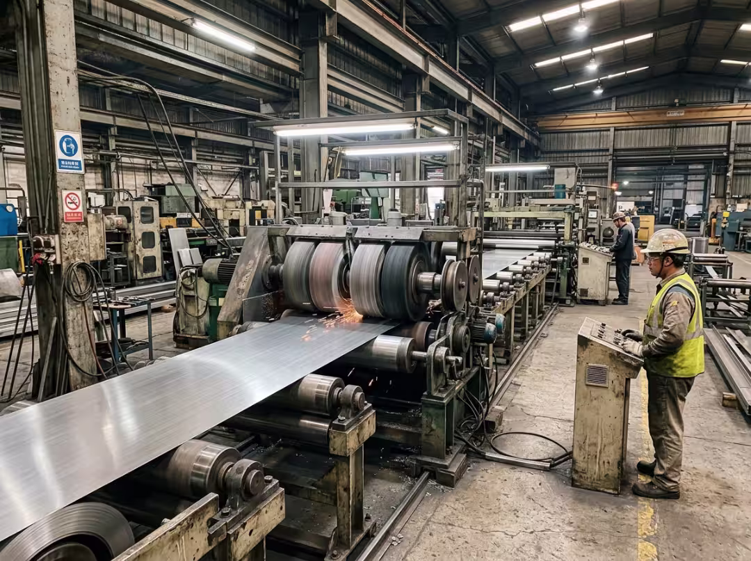 Stainless steel finishing line in factory Stainless steel finishing line in factory