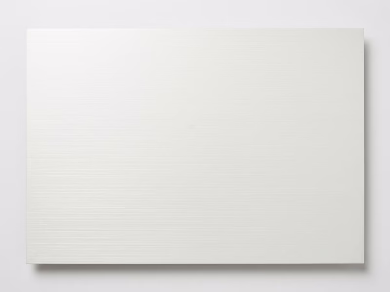White base hairline finish steel sheet — fine brushed surface on white PPGI substrate