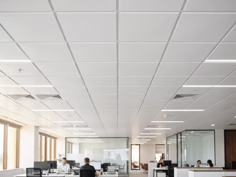 White ceiling panels