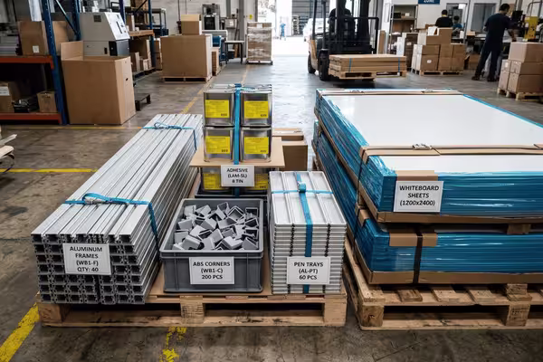 Whiteboard accessories shipment