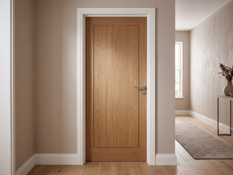 Wood grain interior door