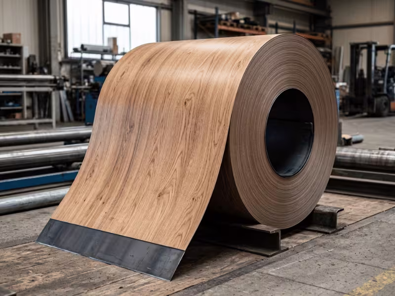 Wood grain print PPCR steel coil