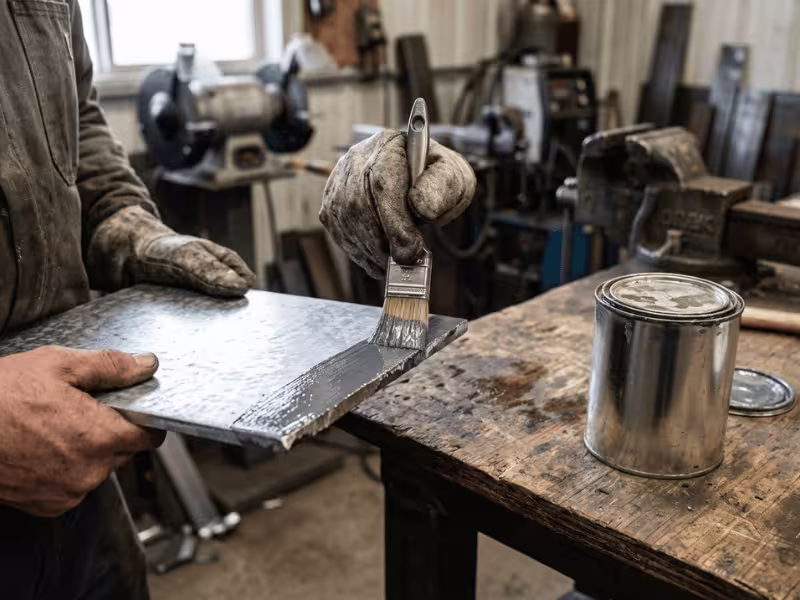 Applying zinc rich touch up coating to a cut edge of aluminized steel Applying zinc rich touch up coating to a cut edge of aluminized steel