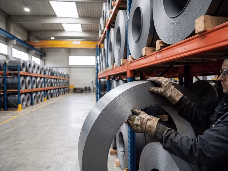 Bonderized steel coils stored in a dry warehouse and handled with gloves Bonderized steel coils stored in a dry warehouse and handled with gloves