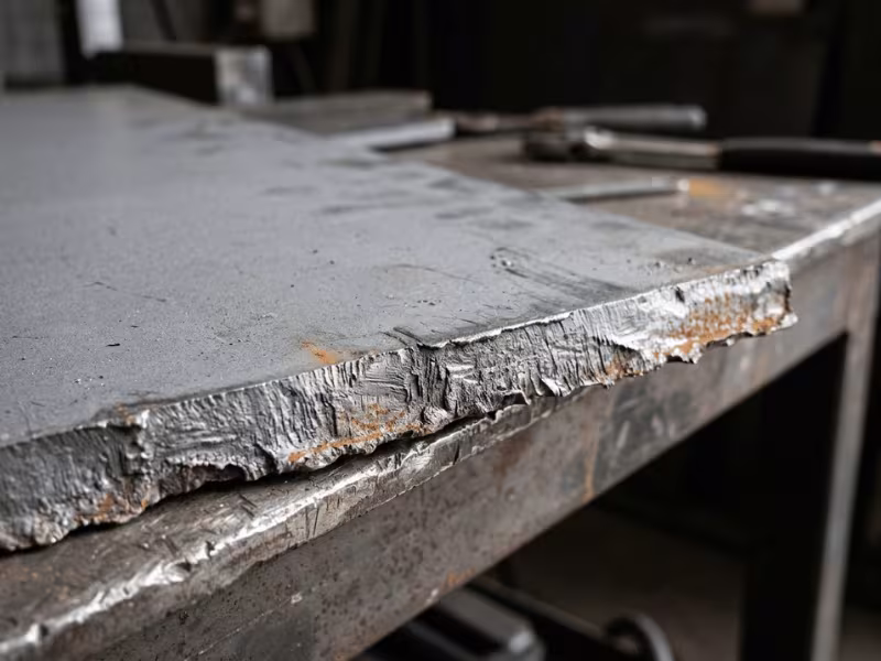 Rust forming on the exposed cut edge of bonderized steel Rust forming on the exposed cut edge of bonderized steel