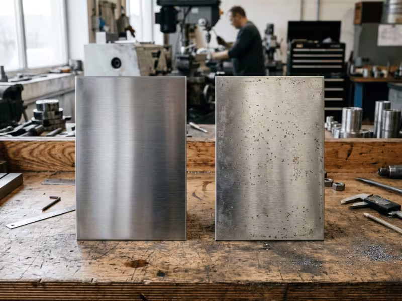Two stainless steel plates side by side comparison Two stainless steel plates side by side comparison